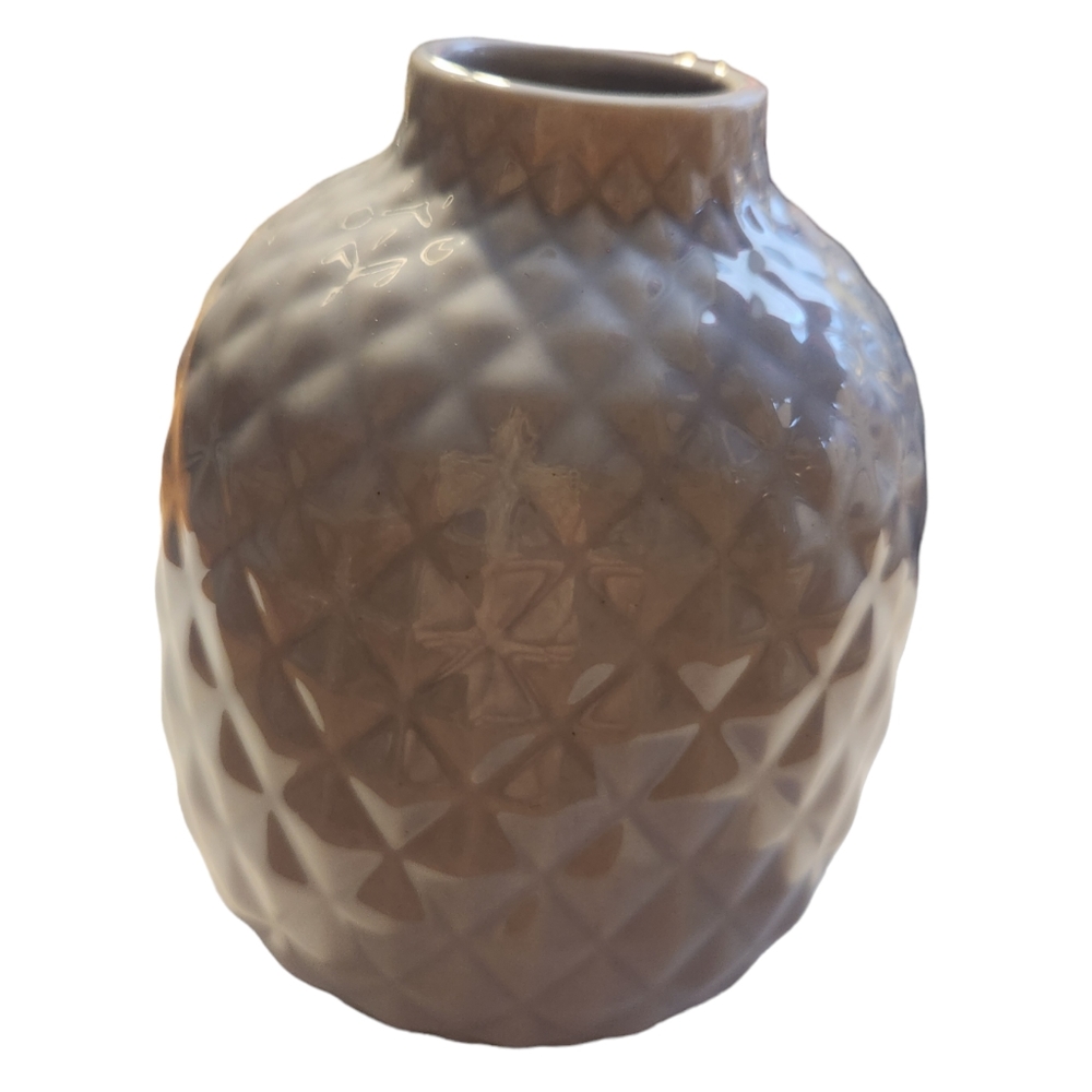 IKEA Small Diamond Point Purple Ceramic Vase 5 inches Retired